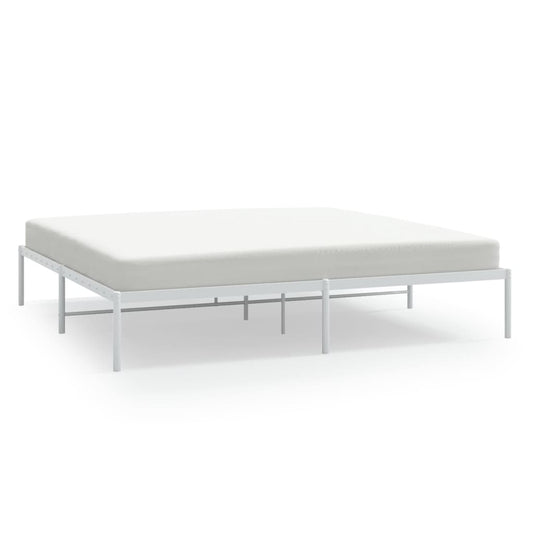 Metal Bed Frame without Mattress White 180x200cm