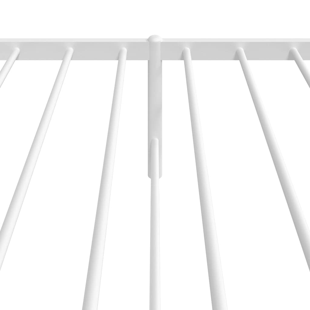 Metal Bed Frame without Mattress with Headboard White 90x200cm