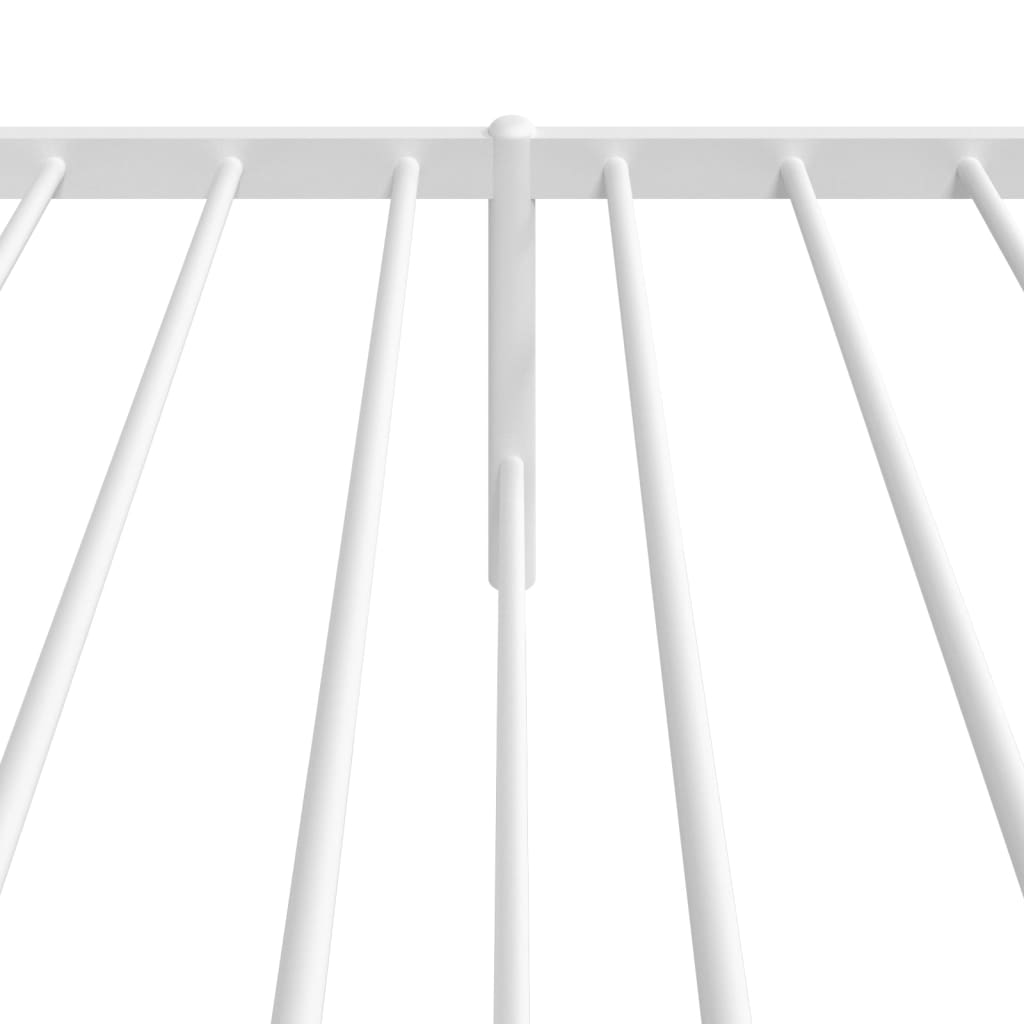 Metal Bed Frame without Mattress with Headboard White 107x203cm