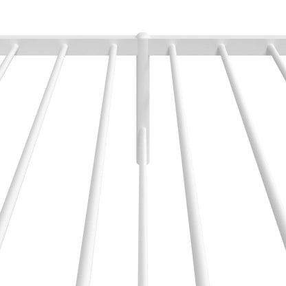 Metal Bed Frame without Mattress with Headboard White 107x203cm