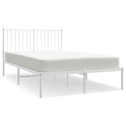 Metal Bed Frame without Mattress with Headboard White 120x200cm