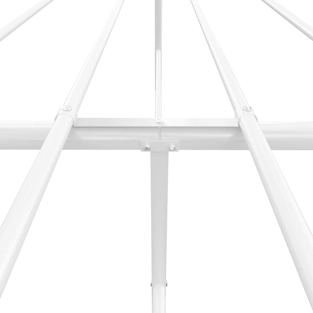 Metal Bed Frame without Mattress with Headboard White 150x200cm