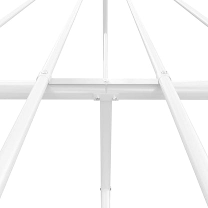 Metal Bed Frame without Mattress with Headboard White 150x200cm