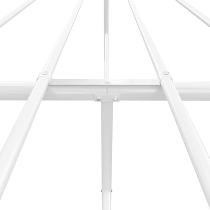 Metal Bed Frame without Mattress with Headboard White 160x200cm