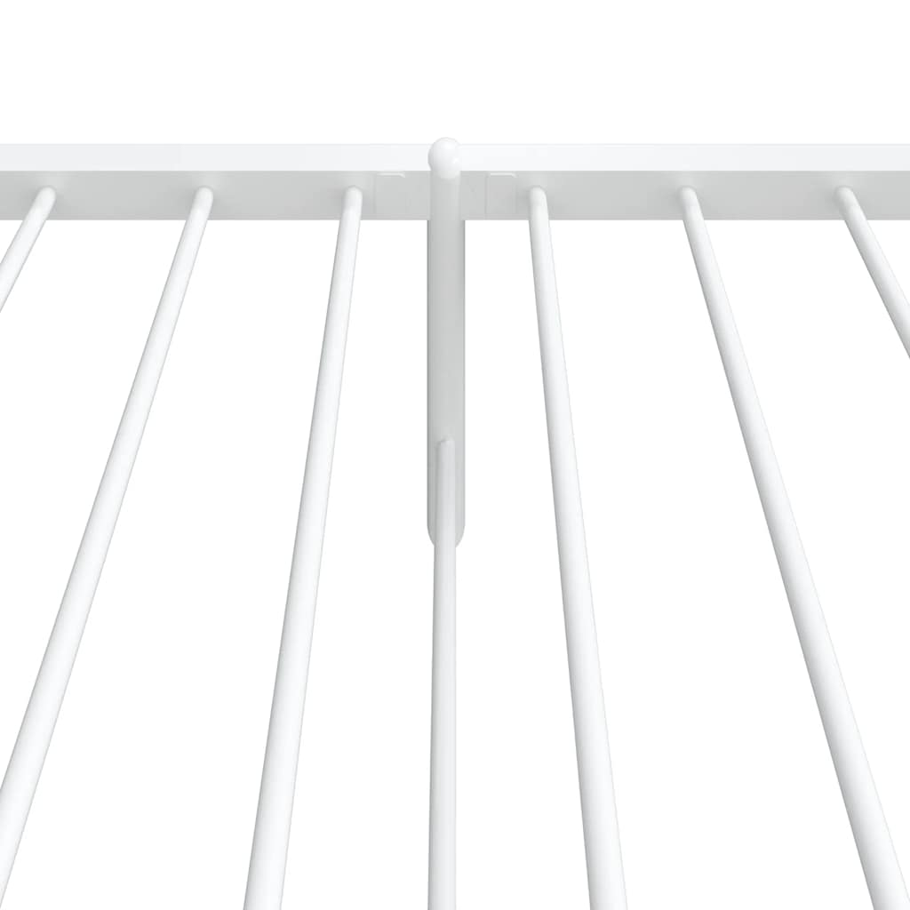 Metal Bed Frame without Mattress with Footboard White 100x200cm