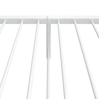 Metal Bed Frame without Mattress with Footboard White 100x200cm