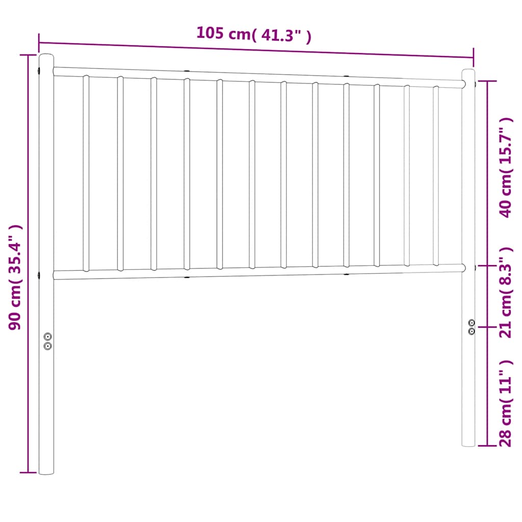 Metal Replace Headboard White 100 cm