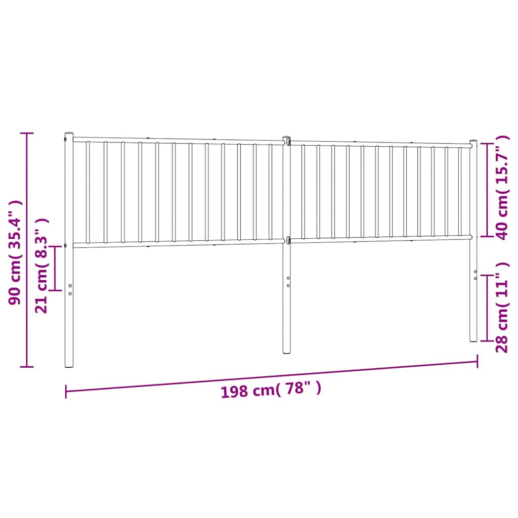 Metal Replace Headboard White 193 cm