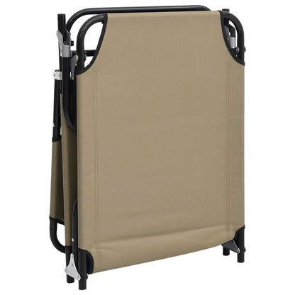 Folding Sun Lounger Taupe Oxford Fabric&Powder-coated Steel