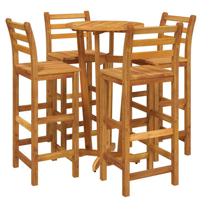5 Piece Garden Bar Set Solid Wood  Acacia