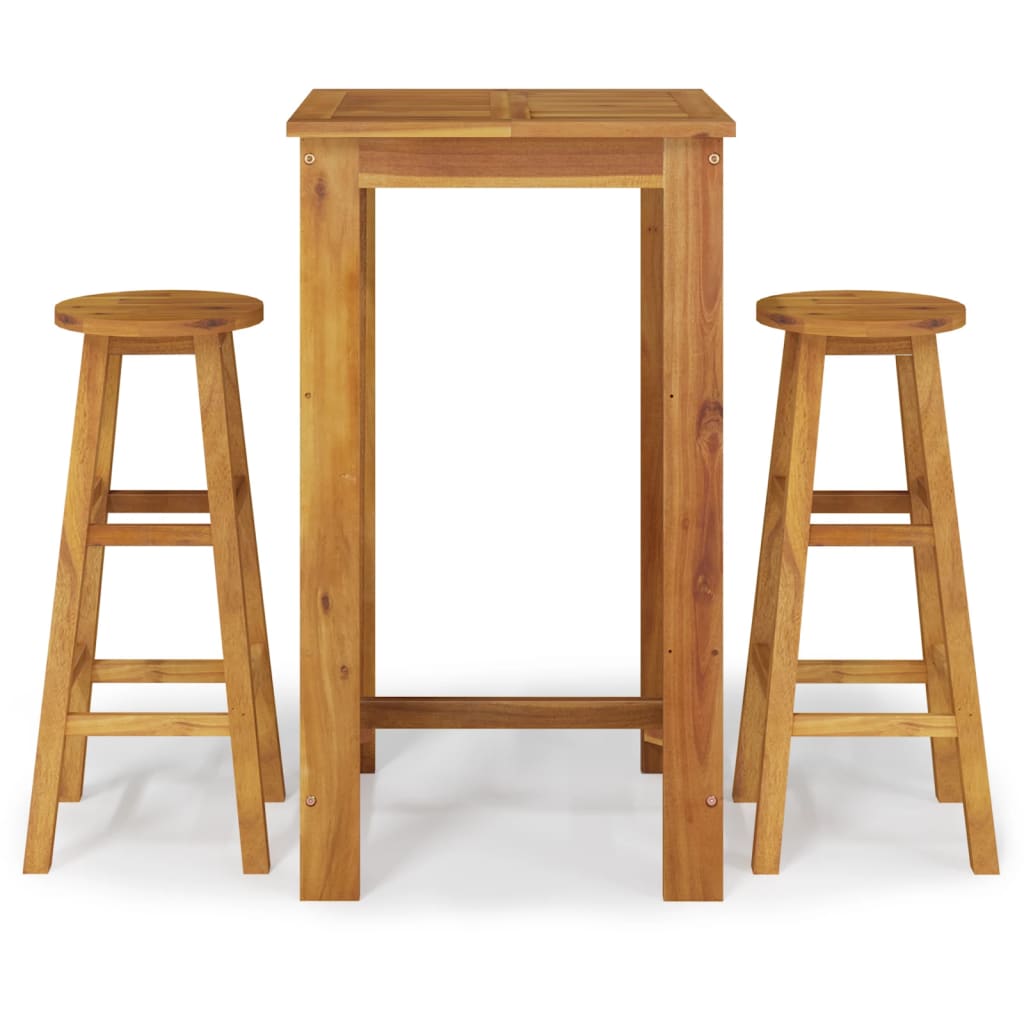 Garden Bar Set | Natural Acacia Wood | Solid Acacia Wood | Compact