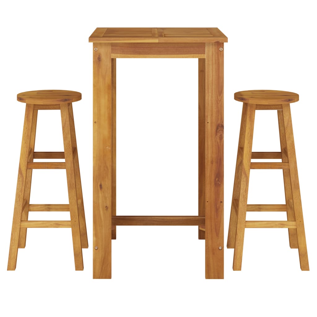Garden Bar Set | Natural Acacia Wood | Solid Acacia Wood | Compact