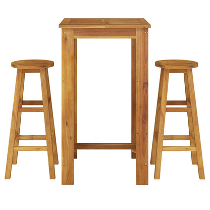 3 Piece Garden Bar Set Solid Wood  Acacia