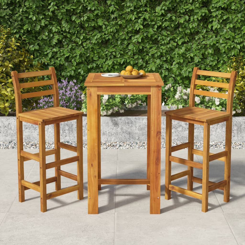 Garden Bar Set | Natural wood | Solid acacia wood | Medium | Durable
