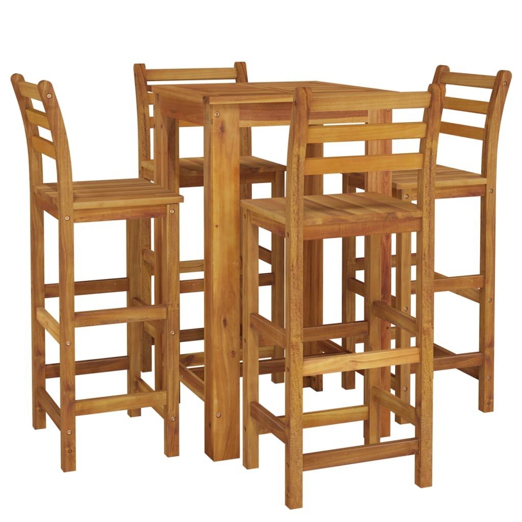 Garden Bar Set | Natural wood | Solid acacia wood | Medium | Footrest