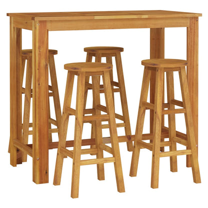 Garden Bar Set | Natural Wood | Solid Acacia Wood | For 4 people