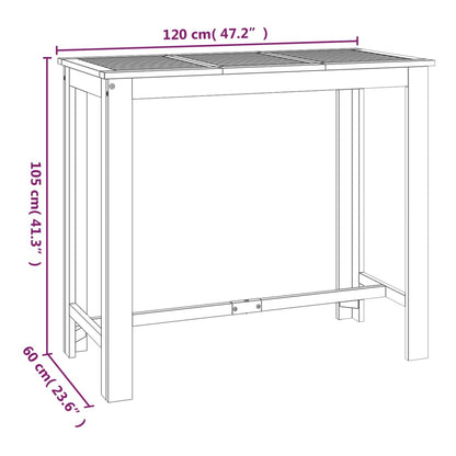 Garden Bar Set | Natural Wood | Solid Acacia Wood | For 4 people