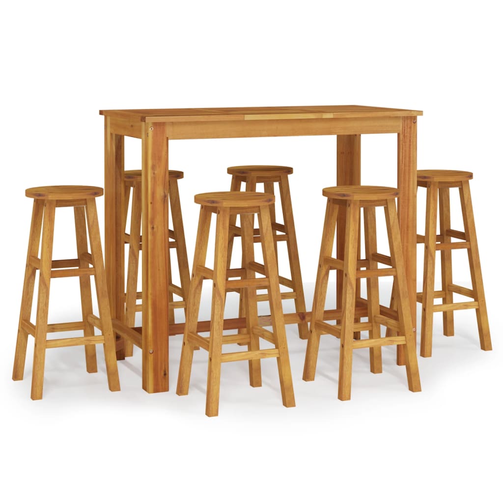 Garden Bar Set | Natural Acacia | Solid Acacia wood | For 6 people