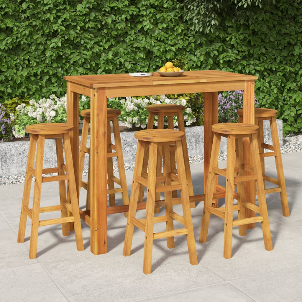 Garden Bar Set | Natural Acacia | Solid Acacia wood | For 6 people