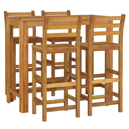 Garden Bar Set | Natural Wood | Solid Acacia Wood | 5 Piece Set | Tough