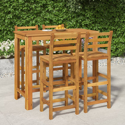 Garden Bar Set | Natural Wood | Solid Acacia Wood | 5 Piece Set | Tough