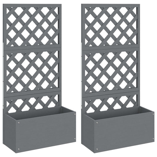 Trellis Planters 2 pcs Grey 65x33x135 cm WPC