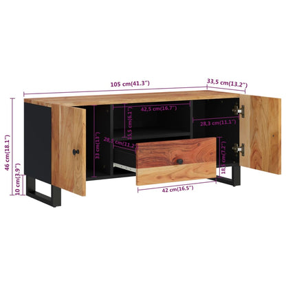 TV Cabinet 105x33,5x46 cm Solid Wood Acacia&Engineered Wood