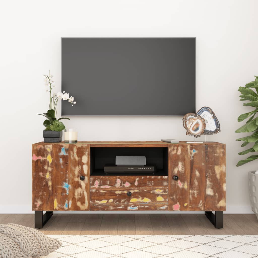 TV Cabinet 105x33.5x46 cm Solid Wood Reclaimed&Engineered Wood