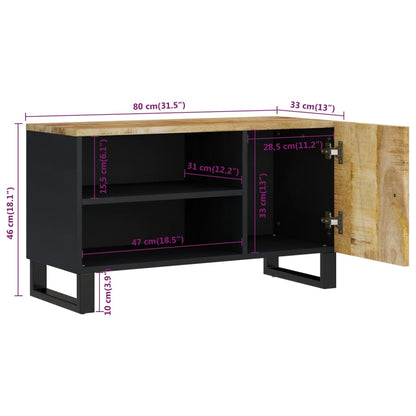 TV Cabinet 80x33x46 cm Solid Wood Mango&Engineered Wood