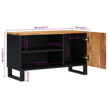 TV Cabinet 80x33x46 cm Solid Wood Acacia&Engineered Wood
