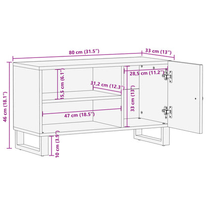 TV Cabinet 80x33x46 cm Solid Wood Reclaimed&Engineered Wood