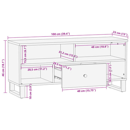 TV Cabinet 100x33x46 cm Solid Wood Reclaimed&Engineered Wood
