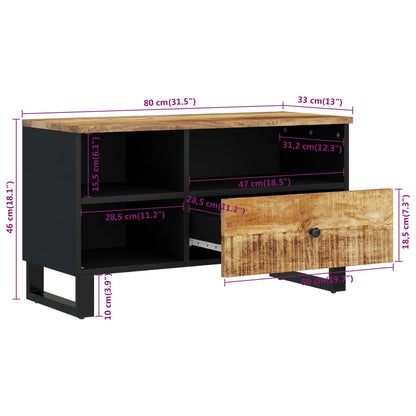 TV Cabinet 80x33x46 cm Solid Wood Mango&Engineered Wood