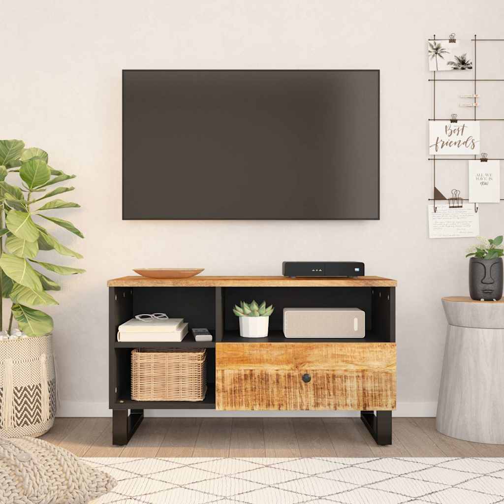 TV Cabinet 80x33x46 cm Solid Wood Mango&Engineered Wood