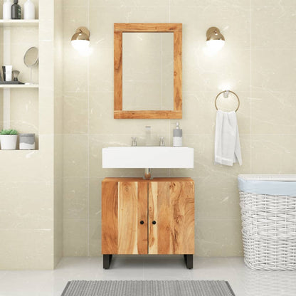 Mirror 70x50 cm Solid Wood Acacia and Glass
