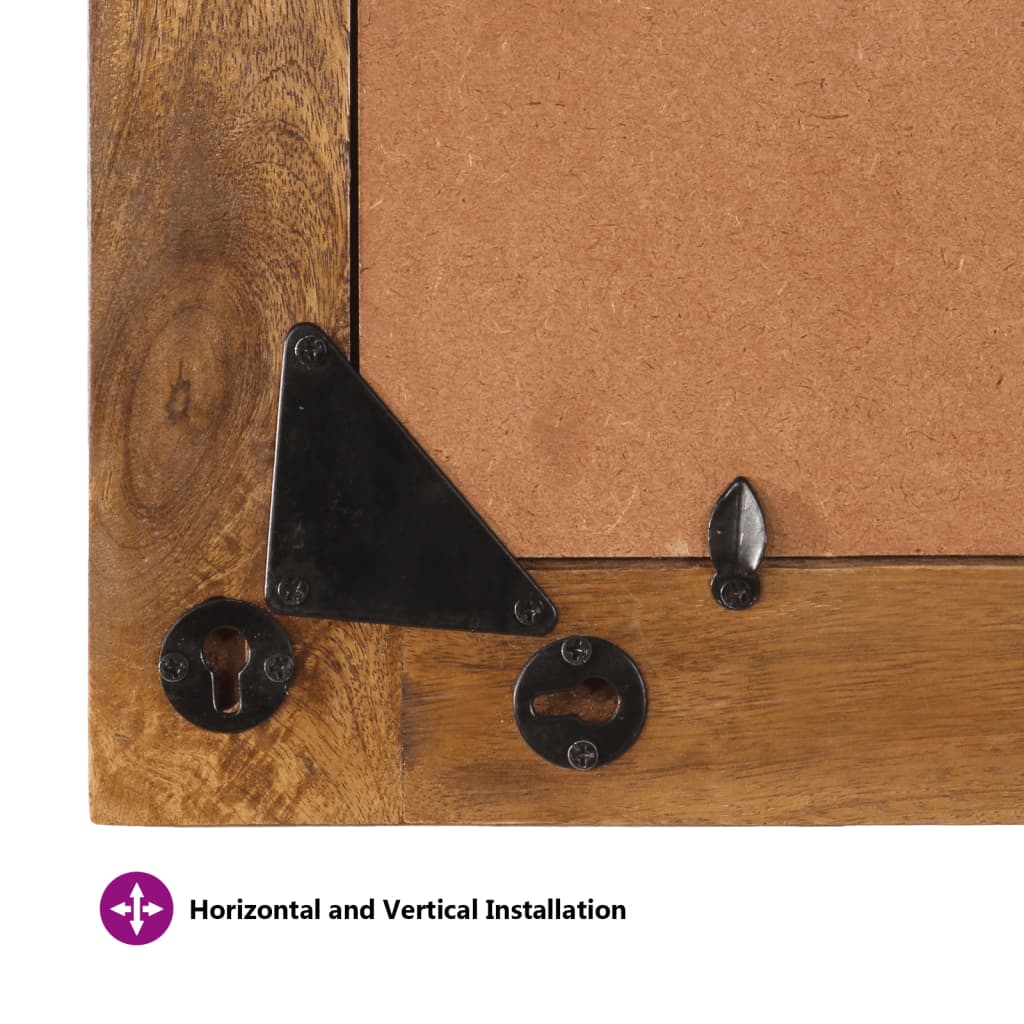 Mirror 70x50 cm Solid Wood Mango and Glass