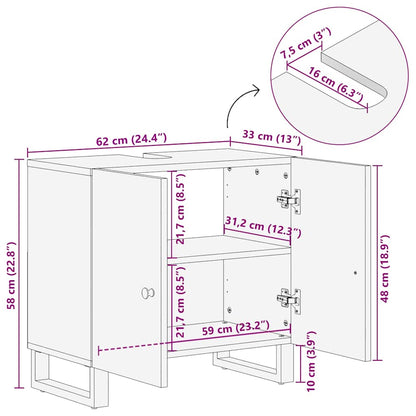 Sink Cabinet 62x33x58 cm Solid Wood Reclaimed and Engineered Wood