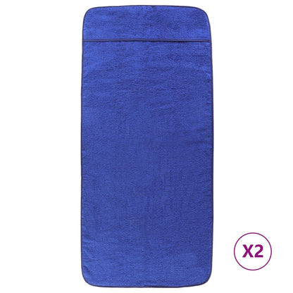 Beach Towels 2 pcs Royal Blue 60x135 cm Fabric 400 GSM