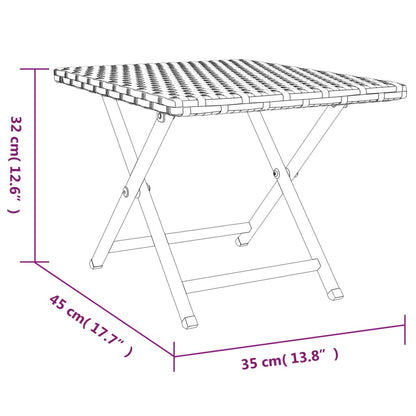 Folding Table Grey 45x35x32 cm Poly Rattan