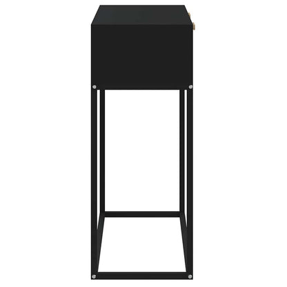 Console Table Black 80x30x75 cm Engineered Wood and Iron