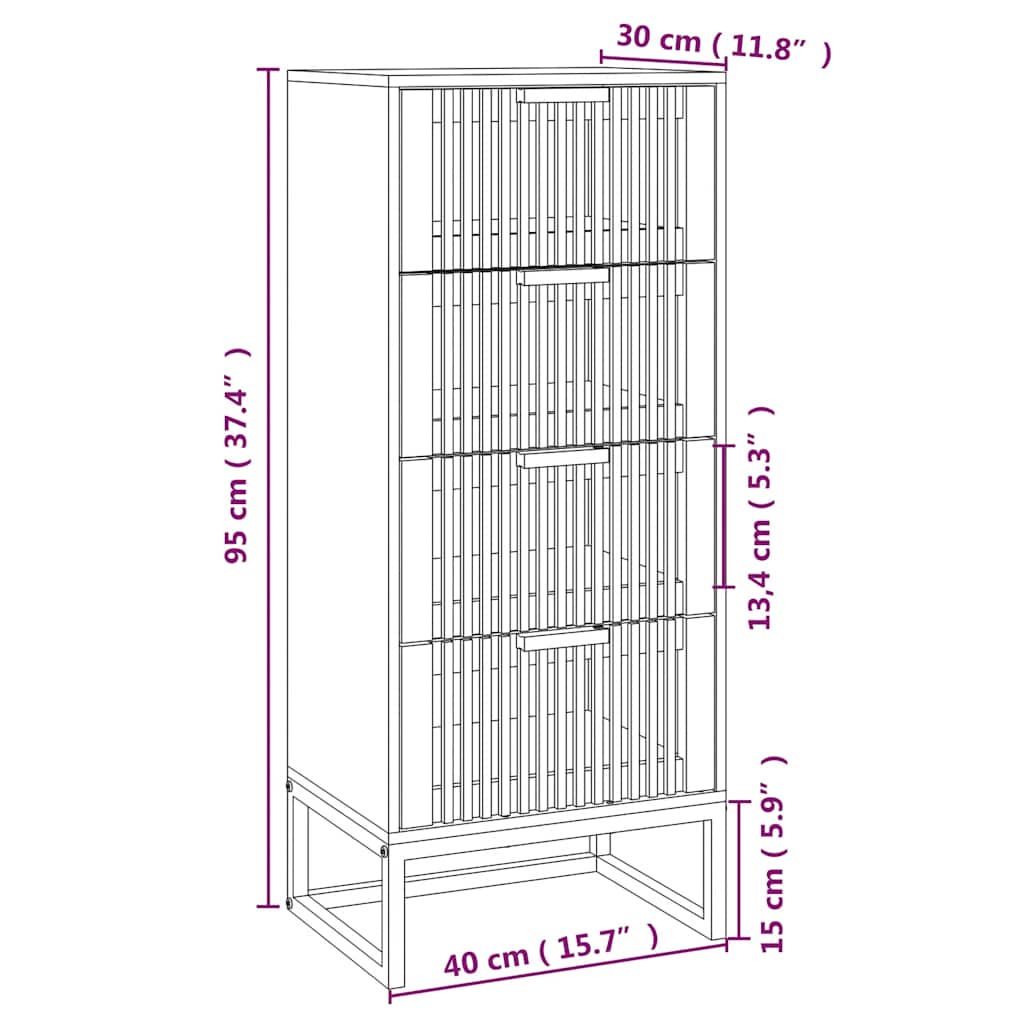 Highboard 40x30x95 cm Engineered Wood