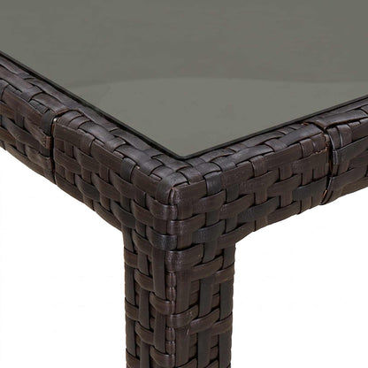 Garden Table Brown 90 x 90 x 75 cm Poly Rattan
