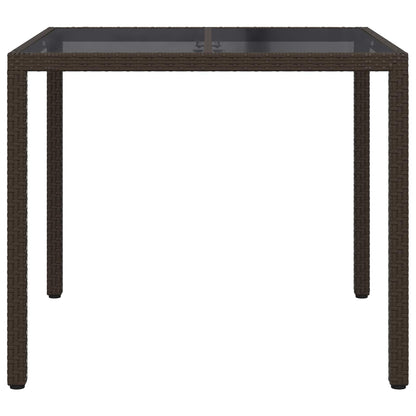 Garden Table Brown 90 x 90 x 75 cm Poly Rattan
