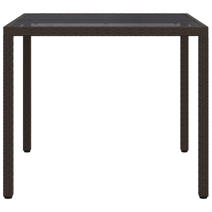 Garden Table Brown 90 x 90 x 75 cm Poly Rattan