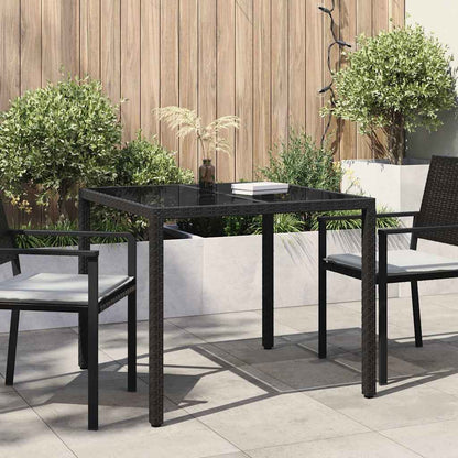 Garden Table Black 90 x 90 x 75 cm Poly Rattan