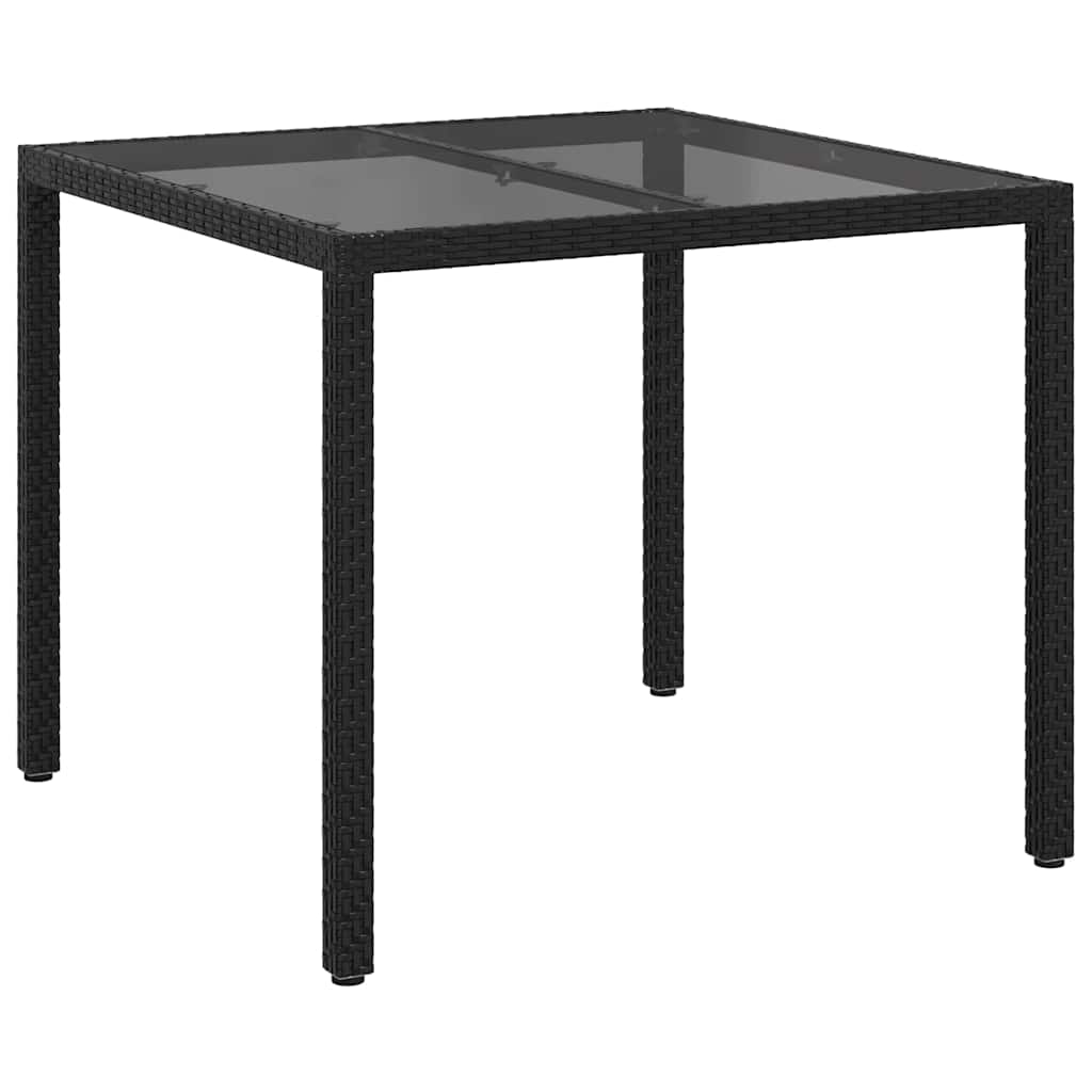 Garden Table Black 90 x 90 x 75 cm Poly Rattan