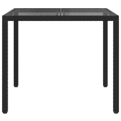Garden Table Black 90 x 90 x 75 cm Poly Rattan
