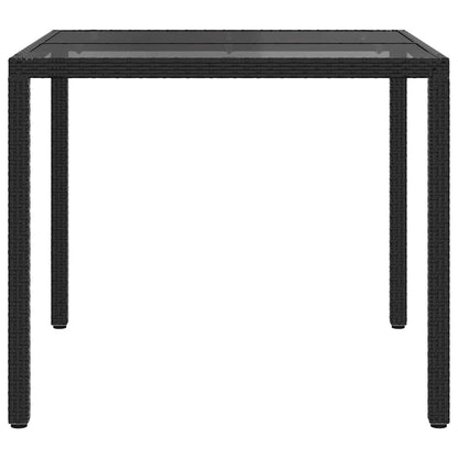 Garden Table Black 90 x 90 x 75 cm Poly Rattan