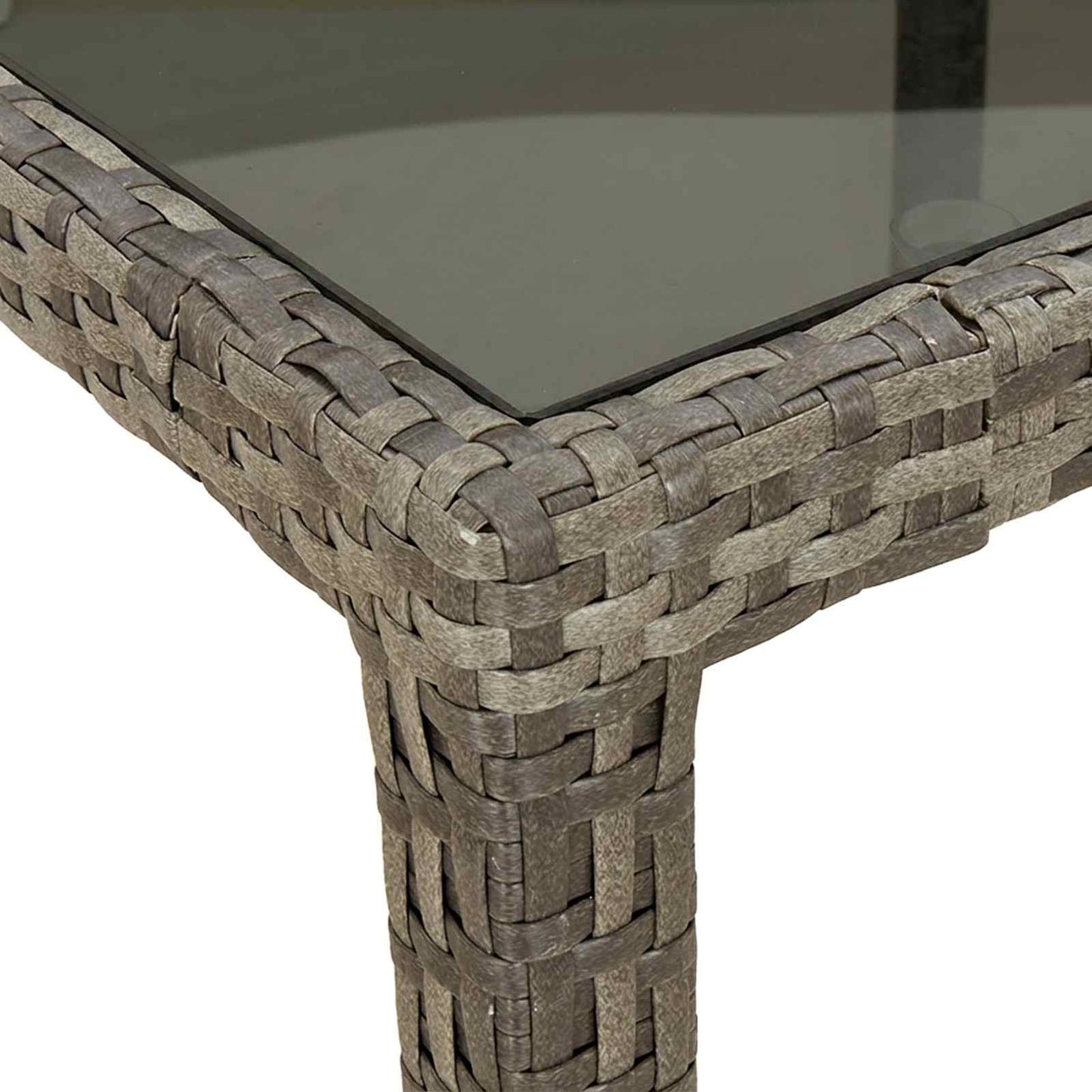 Garden Table Grey 90 x 90 x 75 cm Poly Rattan