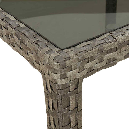 Garden Table Grey 90 x 90 x 75 cm Poly Rattan